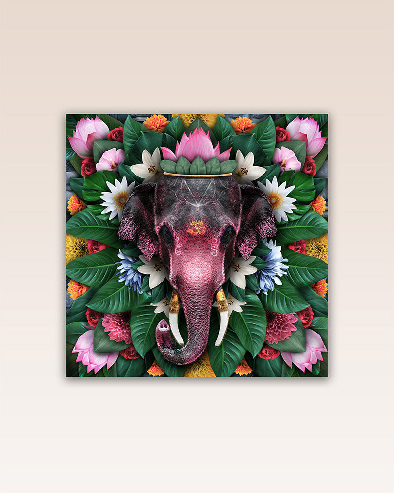 Infuse your space with tranquility and protection through our captivating elephant mandala poster print.