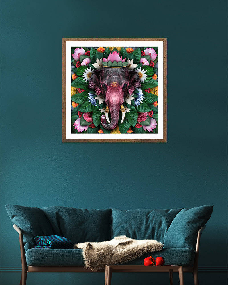 Infuse your space with tranquility and protection through our captivating elephant mandala poster print.