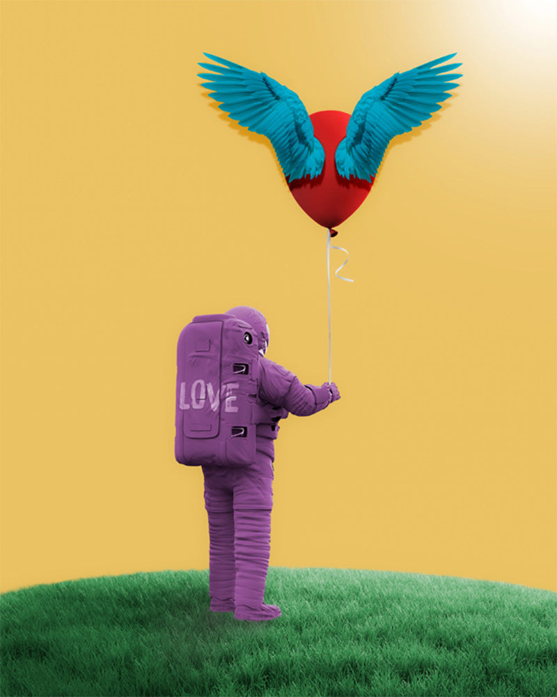 Energize your space with our colorful, vibrant poster print, radiating love and a profound connection to the universe.