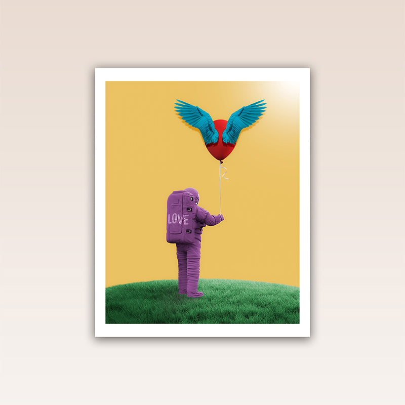 Energize your space with our colorful, vibrant poster print, radiating love and a profound connection to the universe.