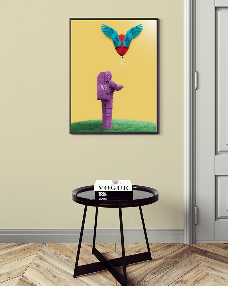 Energize your space with our colorful, vibrant poster print, radiating love and a profound connection to the universe.