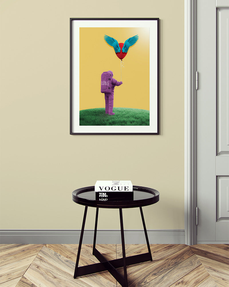 Energize your space with our colorful, vibrant poster print, radiating love and a profound connection to the universe.