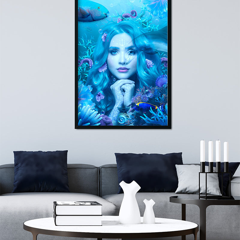 This poster print is a beautiful representation of Amphitrite, the goddess of the sea, who rules its mysterious depths and is connected to all the creatures that live in it.