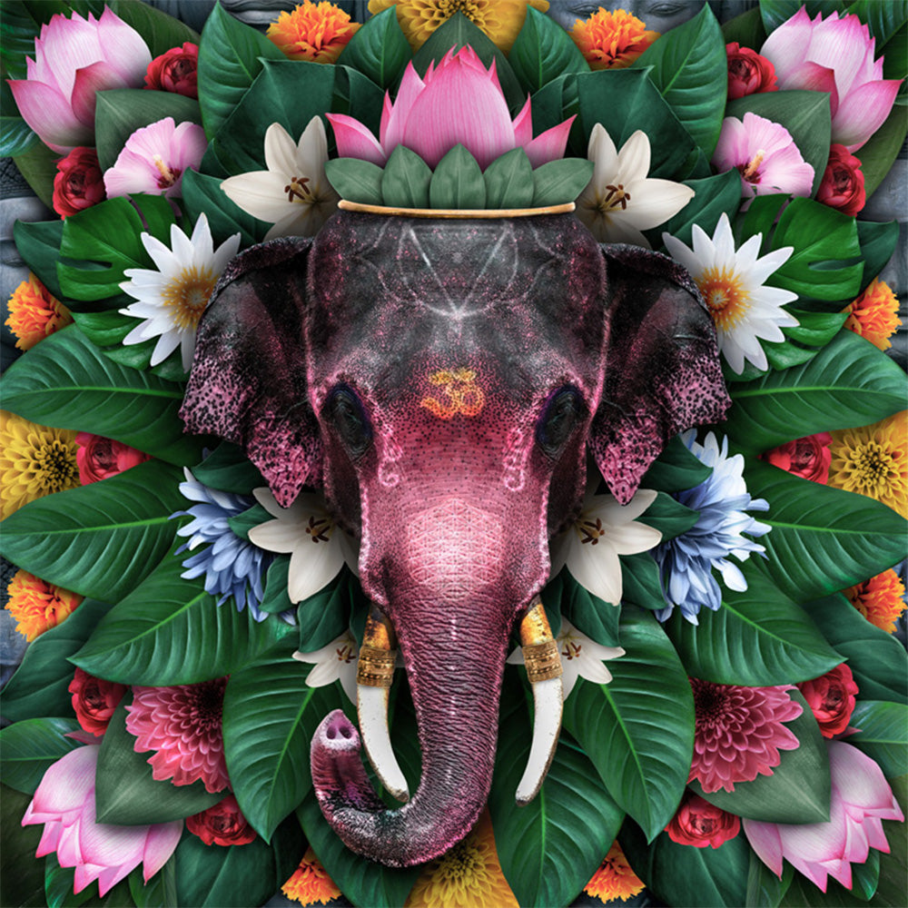 Infuse your space with tranquility and protection through our captivating elephant mandala poster print.