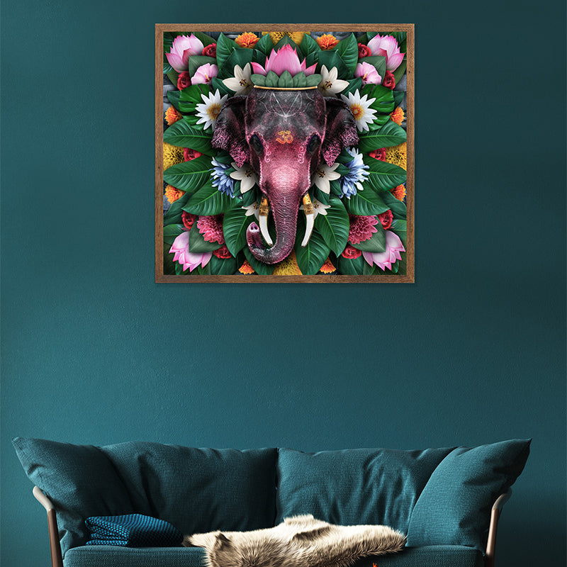 Infuse your space with tranquility and protection through our captivating elephant mandala poster print.