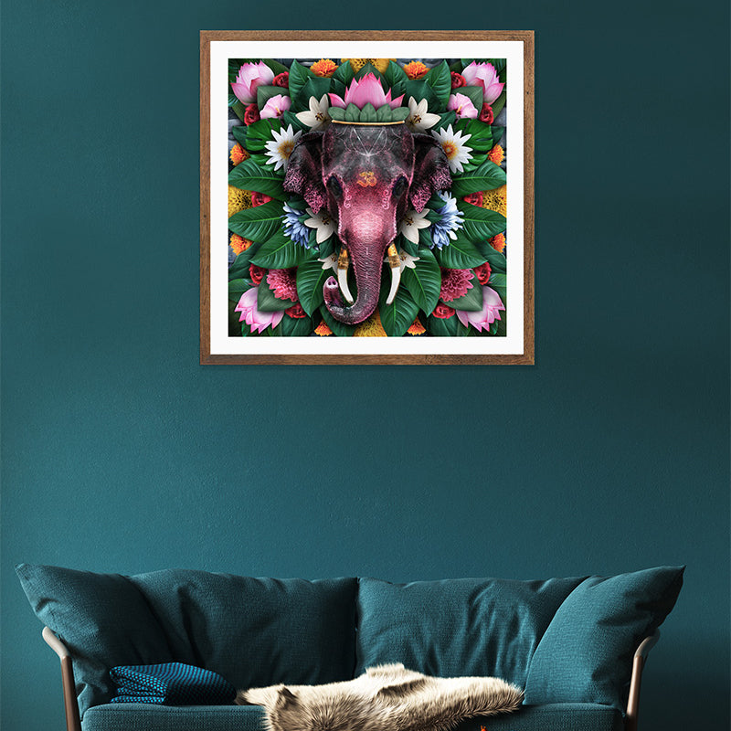 Infuse your space with tranquility and protection through our captivating elephant mandala poster print.