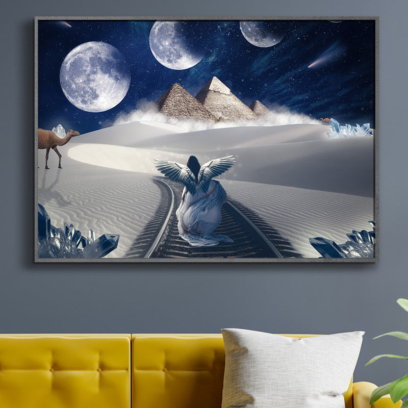 Discover serenity amidst the endless sands and dunes with this evocative poster print. In the midst of nature's vast tranquility, it calls for inner peace and reflection, a respite from the cacophony of daily life